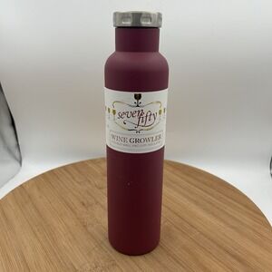 750 Wine Growler Bottle Burgundy Stainless Steel Double Wall Vacuum Insulated‎